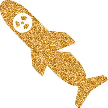Gold Glitter Icon - Missile