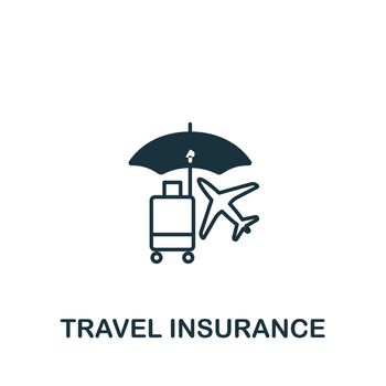 Travel Insurance icon. Simple line element travel symbol for templates, web design and infographics..