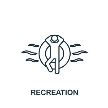 Recreation icon. Simple line element travel symbol for templates, web design and infographics..