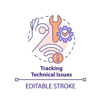Tracking technical issues concept icon