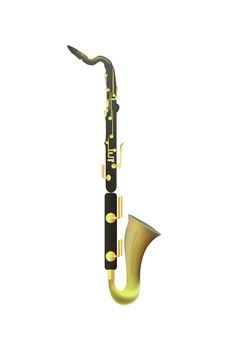 Bass Clarinet on white Background
