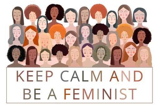 Poster Feminism. Woman vector concept