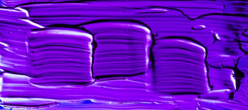 Purple neon paint brush stroke texture isolated on black background