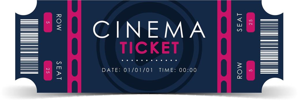 Cinema ticket template. Ticket design template. Vector illustration.