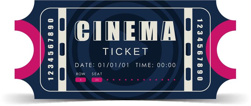 Cinema ticket template. Ticket design template. Vector.