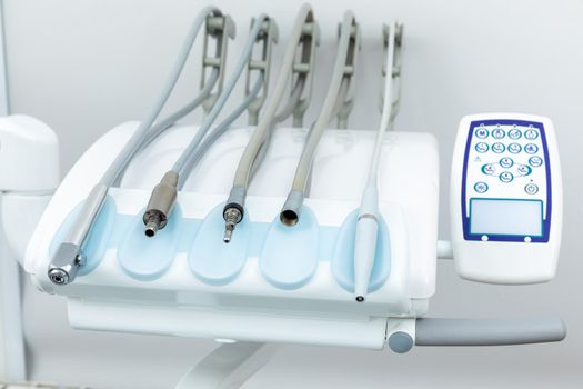 Dental drills and equipment at a modern dental office