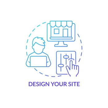 Design your site blue gradient concept icon