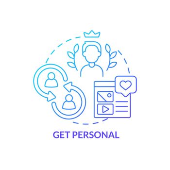 Get personal blue gradient concept icon