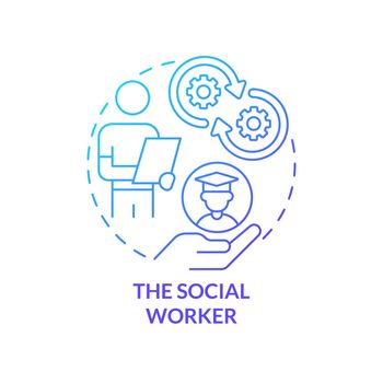 Social worker blue gradient concept icon