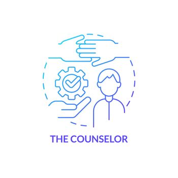 Counselor blue gradient concept icon