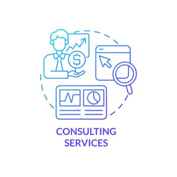 Consulting services blue gradient concept icon