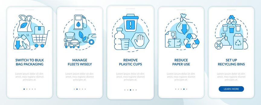 Becoming zero waste brand blue onboarding mobile app screen
