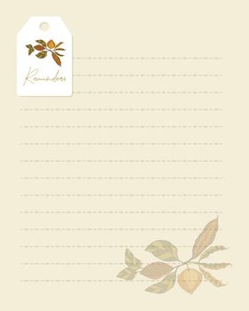 Reminders Template To Do List collage scrapbooking for note reminder, autumn sticker doodle hand drawing.