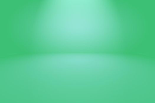 Green gradient abstract background empty room with space for your text and picture.