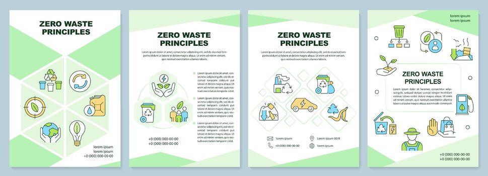 Zero waste principles green brochure template