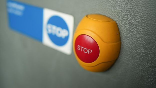 Stop sign on public transport vehicle