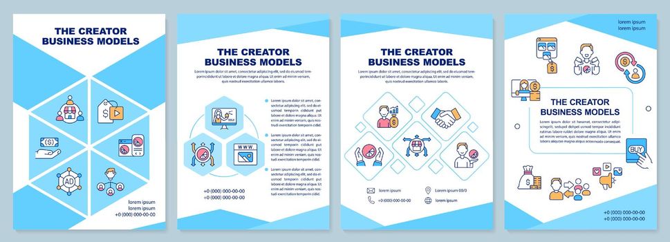 Creator business models blue brochure template