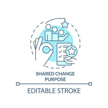 Shared change purpose turquoise concept icon