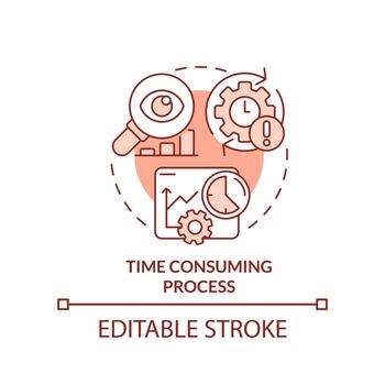 Time consuming process orange concept icon