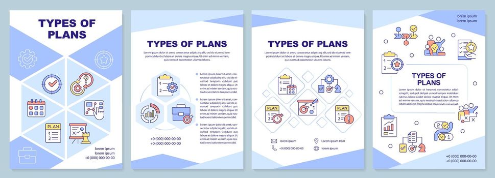 Types of plans purple brochure template