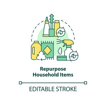 Repurpose household items concept icon