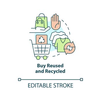 Buy reused and recycled concept icon