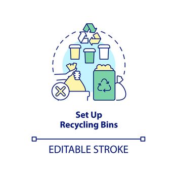 Set up recycling bins concept icon