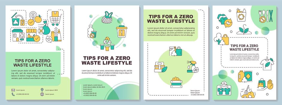 Living zero waste life advices green brochure template