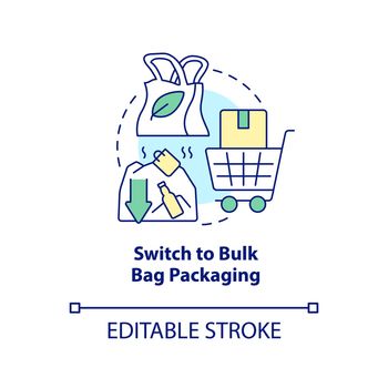 Switch to bulk bag packaging concept icon