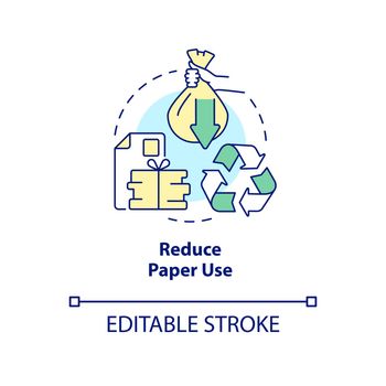 Reduce paper use concept icon
