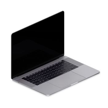 Laptop isolated on a white background of gray color