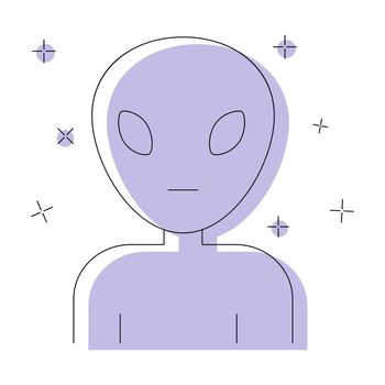 Alien icon isolated on white background. Flat vector illustration