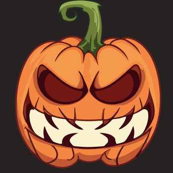 cute halloween evil pumpkin illustration. halloween pumpkin.