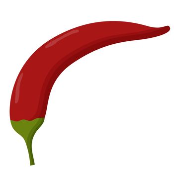 Red hot chili pepper isolated on white background. Mexican cuisine