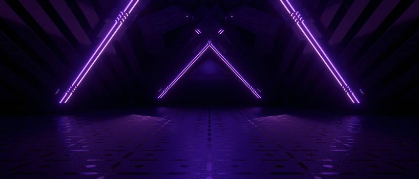 Futuristic Minimal Scifi Corridor Interior luxurious and elegant abstract Royal Blue High Res Abstract Background 3D Illustration