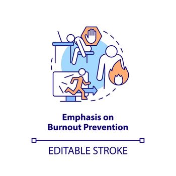 Emphasis on burnout prevention concept icon