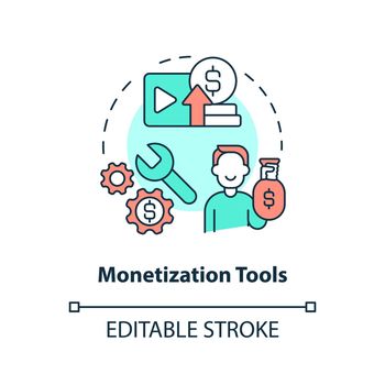 Monetization tools concept icon