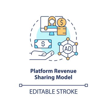 Platform revenue sharing model concept icon