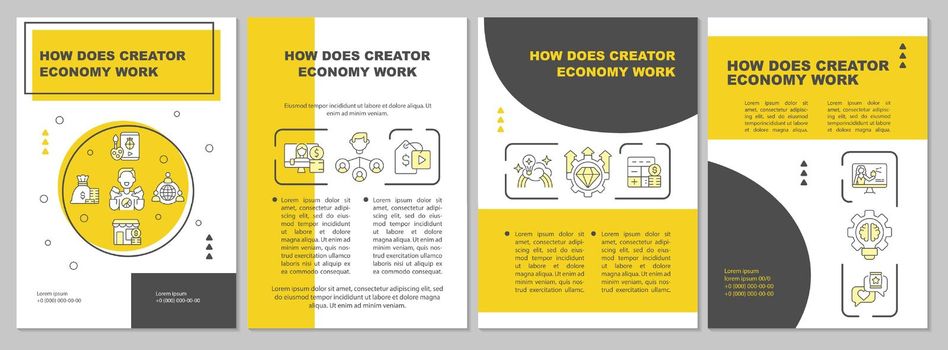 How does creator economy work yellow brochure template