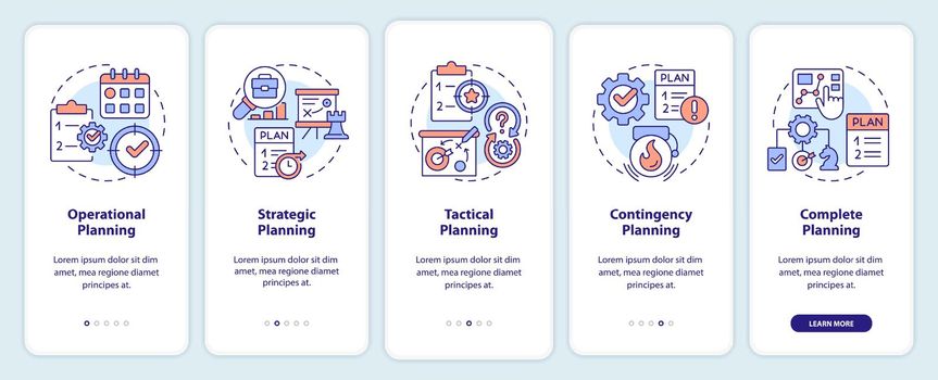 Types of plans onboarding mobile app screen