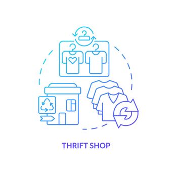 Thrift shop blue gradient concept icon