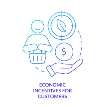 Economic incentives for customers blue gradient concept icon