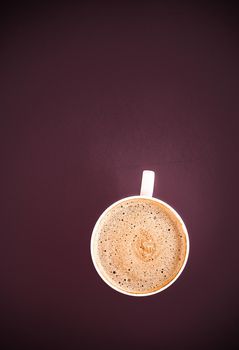 Coffee in the morning, flatlay background with copyspace