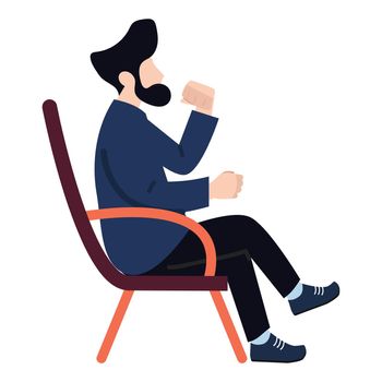 Businessman sitting on chair vector 