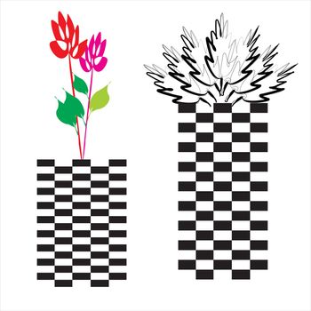 Vector illustration of a flower vase for design elements, decorations and wall decorations