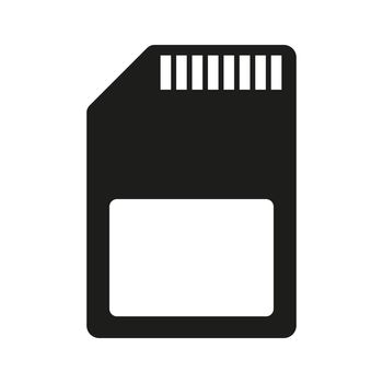 Memory card black vector icon on white background