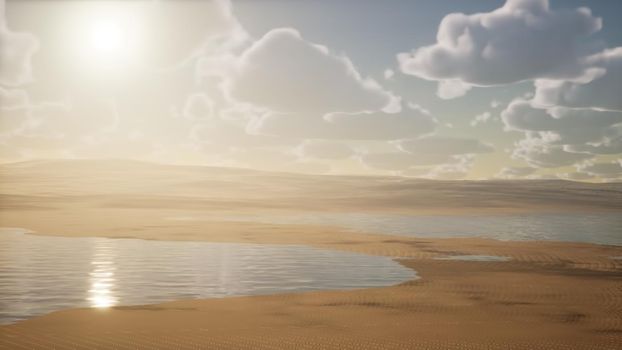 Science Fiction Realistic Background in 4K 60fps. Hyper Realistic desert environment with clouds.