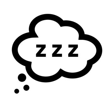 zzz balloon icon. Cloud like balloon. Sleep and snoring. Vector.