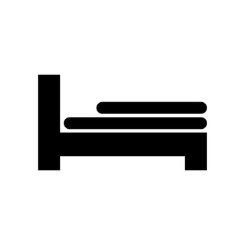 Bed silhouette icon. Sleep icon. Vector.