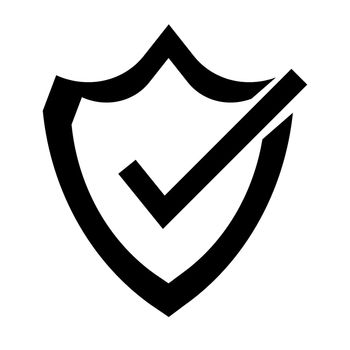 Check mark and shield icon. Anti virus icon. Vector.